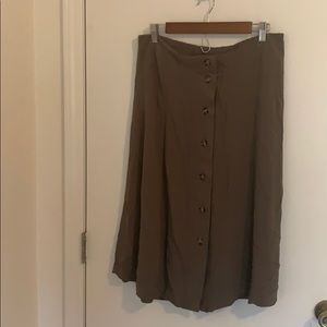 Olive green mid length skirt